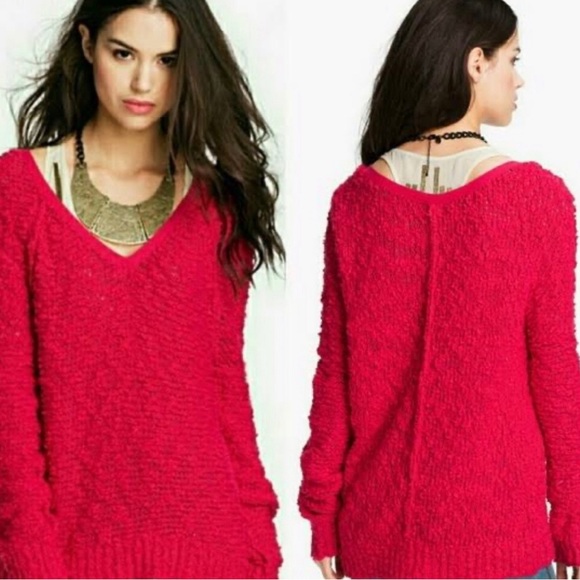 Free People Fuchsia Songbird Sweater - Picture 1 of 6